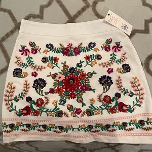 White embroidered skirt